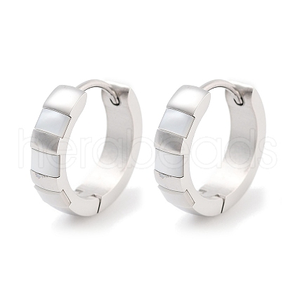 304 Stainless Steel Hoop Earrings EJEW-C096-28A-P-1