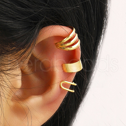 3Pcs Alloy Cuff Earrings Sets for Women WG4401A-01-1