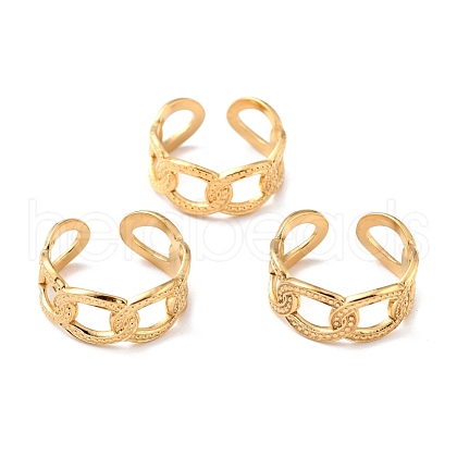 Ion Plating(IP) 304 Stainless Steel Finger Rings RJEW-L102-41G-1