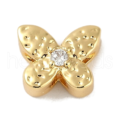 Brass Micro Pave Cubic Zirconia Beads KK-P283-19G-1