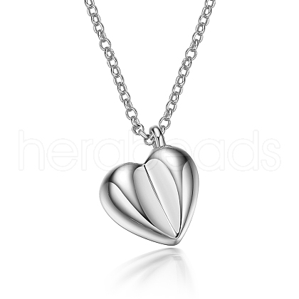 S925 Sterling Silver Heart Necklace Hollow Design Lock Clavicle Chain CS5127-1-1