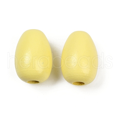 Spray Painted Wood European Beads WOOD-F017-10B-1