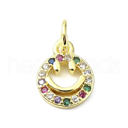 Brass Micro Pave Cubic Zirconia Pendants KK-H475-27G-02-1