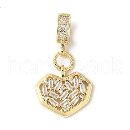 Brass Micro Pave Cubic Zirconia European Dangle Charms ZIRC-I071-10G-1