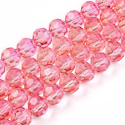 Baking Paint Transparent Glass Beads Strands X1-DGLA-A035-T8mm-A01-1