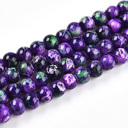Baking Painted Glass Beads Strands DGLA-N003-4mm-A07-1