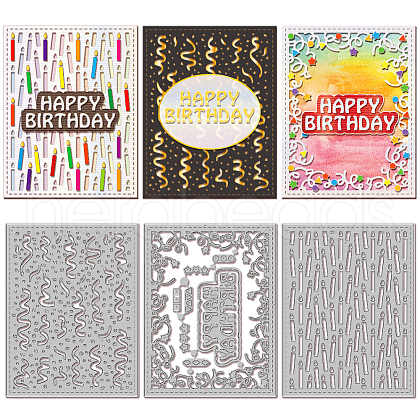 Happy Birthday Carbon Steel Cutting Dies Stencils DIY-WH0309-1793-1