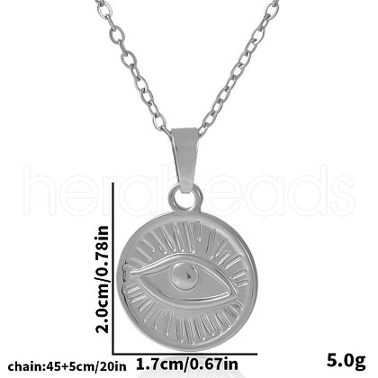 Stainless Steel Evil Eye Pendant Necklaces for Women AC4652-1-1