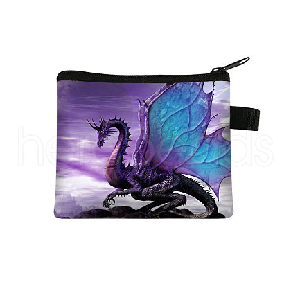 Dragon Pattern Polyester Wallets with Zipper WG57114-05-1