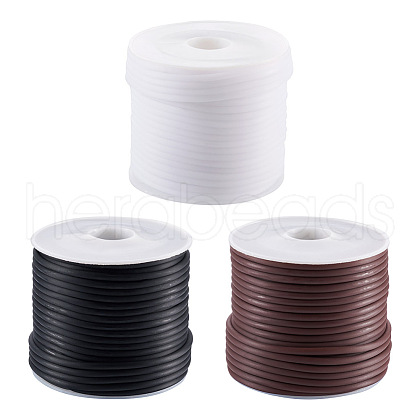 Craftdady 30M 3 Colors Hollow Pipe PVC Tubular Synthetic Rubber Cord RCOR-CD0001-02-1