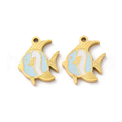 304 Stainless Steel Enamel Charms STAS-U060-02G-03-1