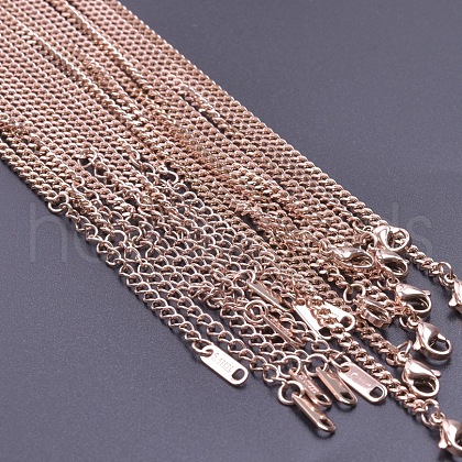 Stainless Steel 3mm Curb Chain Necklaces OT4459-3-1