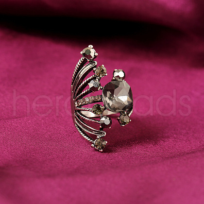 Alloy Rhinestone Finger Rings for Women CP3412-2-1