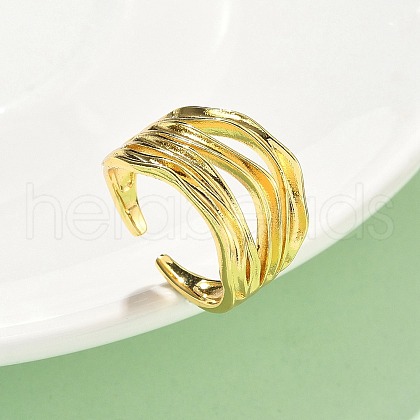 Brass Adjustable Cuff Rings RJEW-V009-05G-1