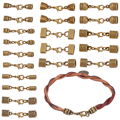 20Pcs 10 Styles Alloy Cord Ends FIND-PH01465-1