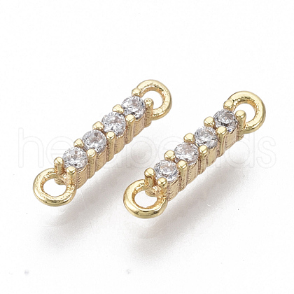 Brass Micro Pave Cubic Zirconia Links connectors KK-S348-481-NF-1