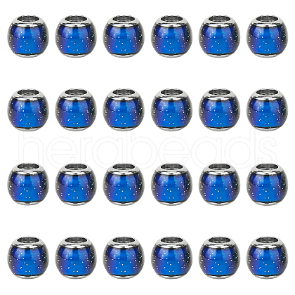HOBBIESAY 24Pcs Glass European Beads GLAA-HY0001-32-1
