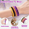 5 Colors Halloween Glass Beads Beaded Stretch Bracelet Sets BJEW-TAC0026-14