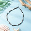 2Pcs 2 Colors Natural Coconut & Natural Magnesite Heishi Beaded Necklaces NJEW-JN05308-4