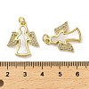 Brass Micro Pave Clear Cubic Zirconia Pendants KK-K365-19G-3