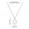 FIBLOOM 1Pc Stainless Steel Teardrop Pendant Necklaces NJEW-FI0001-61P-2