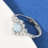Brass Micro Pave Cubic Zirconia Finger Rings RJEW-D318-03P-2