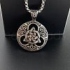 Vintage Punk Stainless Steel Hollow Viking Knot Pendant Necklaces for Men DW3763-1