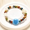 Handmade Porcelain Beads & Synthetic Howlite Beads Stretch Bracelets for Women BJEW-D307-01E-4