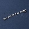 Brass Micro Pave Clear Cubic Zirconia Chain Extender KK-G491-52C-S-2