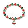 Christmas Theme Glass Beaded Stretch Bracelets BJEW-TA00540-1