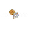 304 Stainless Steel Clear Cubic Zirconia Internally Threaded Labrets For Women Men WGF4990-08-1