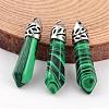 Bullet Malachite Pointed Pendants G-E332-C19-1