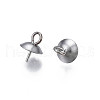 304 Stainless Steel Cup Peg Bails Pendants STAS-S057-58C-P-1