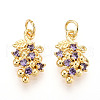 Brass Micro Pave Cubic Zirconia Pendants KK-N265-27G-1