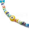 Lampwork Evil Eye & Glass Seed Beaded Necklace Stretch Bracelet SJEW-JS01246-5