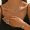 Alloy Rhinestone Bracelets & Earrings & Necklaces Sets WG44B2F-02-1
