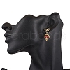 Brass Diamond Dangle Stud Earrings EJEW-MZ00465-04-3