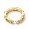 Cubic Zirconia Rectangle Open Cuff Ring KK-A180-41G-01-2
