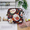 Cat Printed Canvas Cloth Zipper Wallets Purse for Women PW-WG27797-09-1