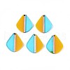 Transaprent Resin & Wood Pendants RESI-T057-83-1