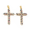 Brass Micro Pave Cubic Zirconia Pendants KK-H441-25A-G-3