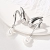 304 Stainless Steel Shell Pearl Stud Earrings for Women EJEW-U051-07P-2
