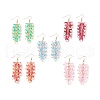 5 Pairs 5 Color Trumpet Flower Glass & Imitation Pearl Beaded Dangle Earrings EJEW-JE05100-1