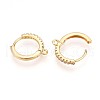 Brass Micro Pave Cubic Zirconia Hoop Earring Finding KK-N261-52G-2