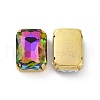 Rectangle Octagon Shape Sew on Glass Rhinestone DIY-E062-01G-03-2