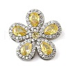 Brass Pave Cubic Zirconia 5-Petal Flower Multi-Strand Links KK-I276-30P-01-1