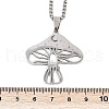 304 Stainless Steel Hollow Moon Star Mushroom Pendant Necklaces for Women NJEW-K283-34P-5