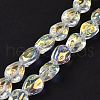 Transparent Electroplate Glass Beads Strands GLAA-C025-02D-3