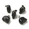 Natural Obsidian Pendants G-Z067-02P-04-2
