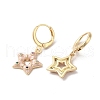 Star Real 18K Gold Plated Brass Dangle Leverback Earrings EJEW-L268-033G-03-2